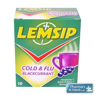 Lemsip Cold & Flu Blackcurrant 10 Sachets
